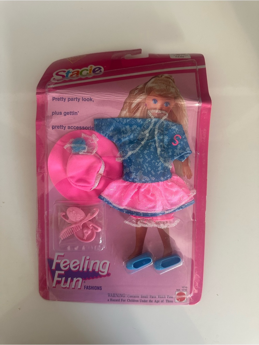 Barbie Stacie Feeling Fun 1993 NEW IN PACKAGE 10749 Pink Blue Outfit NIP Vtg